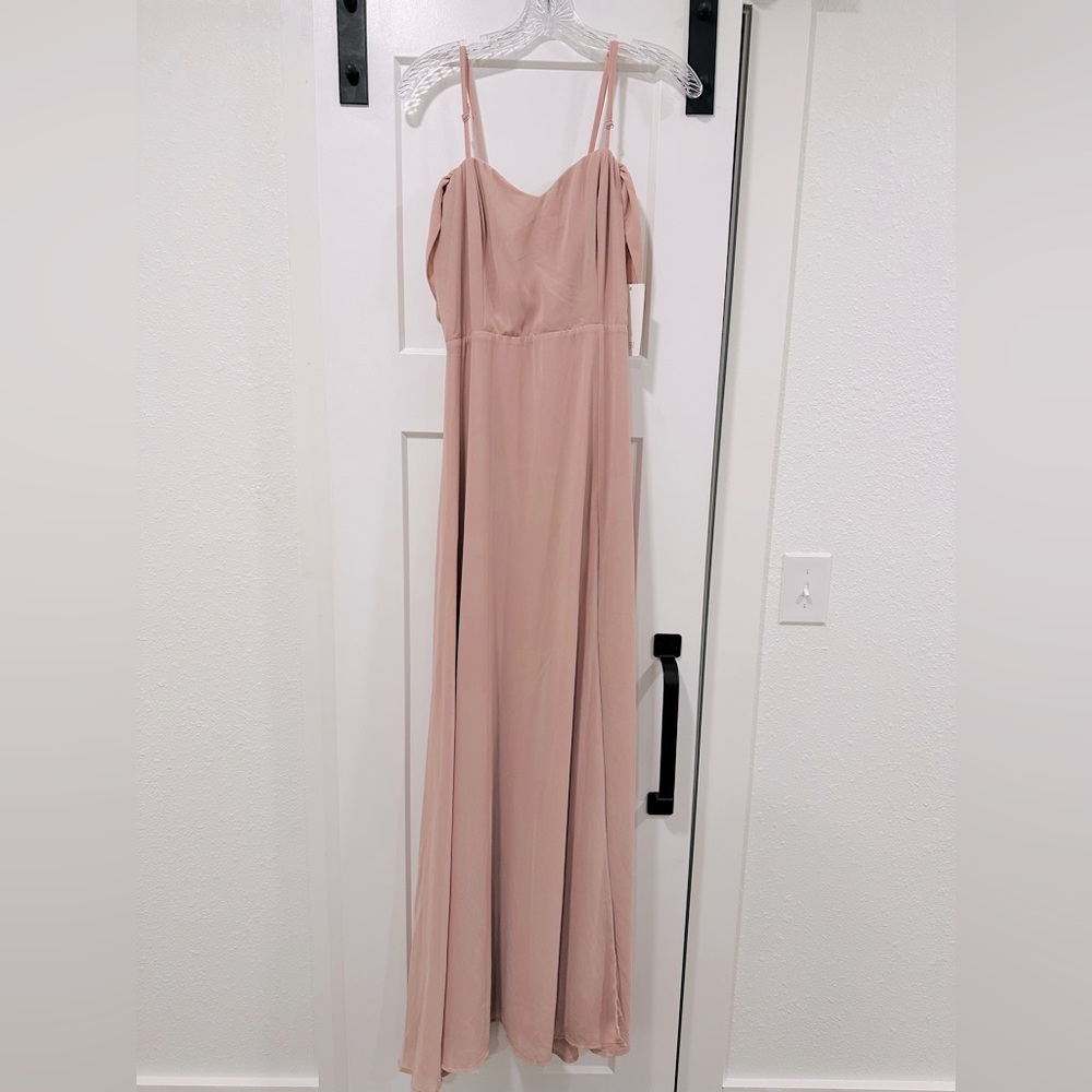 Pink Tobi full-length dress.